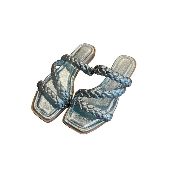 Dolce Vita Iman Women's Slide Sandals Blue Braided Strap Summer Casual 7.5 - Picture 1 of 5